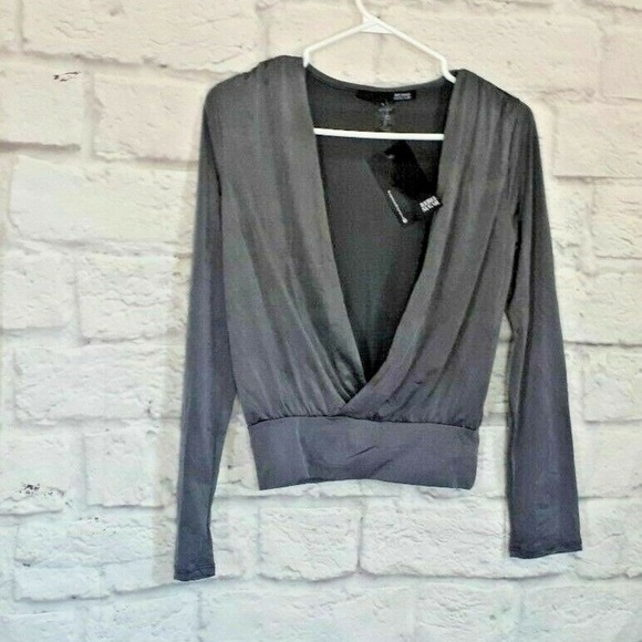 Rebel Sugar Gray Open Front Long Sleeve Top - Picture 1 of 5